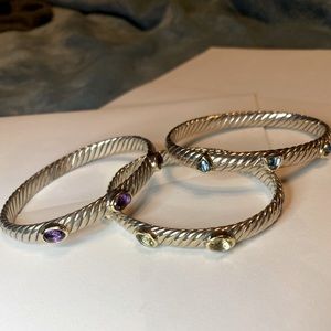 David Yurman Trio Bracelets-cuff with clasp